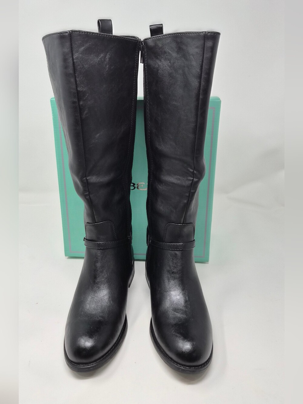 Marbella Black Leather Tall Riding Boots - Size 6 - New In Box